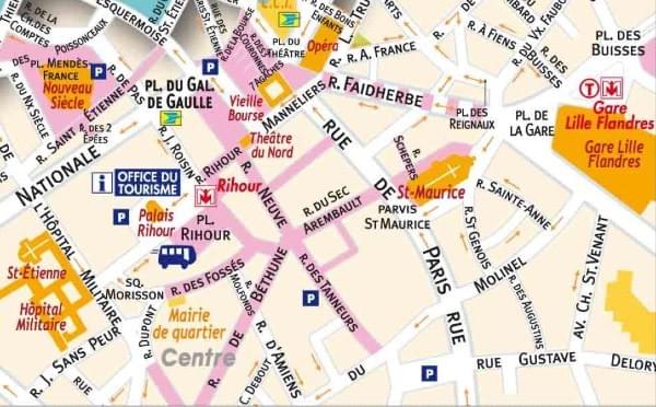 plan des rues pietonnes du centre ville et de l'hypercentre de lille. Rue Neuve et rue de Béthune plan des rues pietonnes du centre ville et de l'hypercentre de lille. Rue Neuve et rue de Béthune