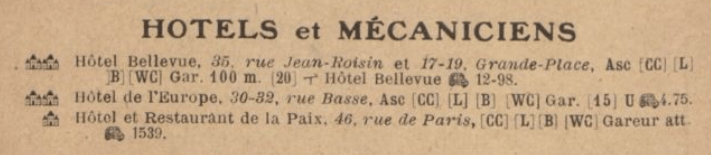 Lille Hôtel de l'Europe au niveau du 30/32 de la rue Basse. Ce fut un des plus beaux hôtels de la ville. En dessous : guide Michelin de 1919 Lille Hôtel de l'Europe au niveau du 30/32 de la rue Basse. Ce fut un des plus beaux hôtels de la ville. En dessous : guide Michelin de 1919