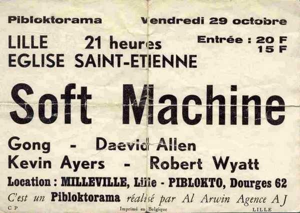 Lille concert Soft Machine, Eglise Saint-Étienne, 29 octobre 1971 Lille concert Soft Machine, Eglise Saint-Étienne, 29 octobre 1971