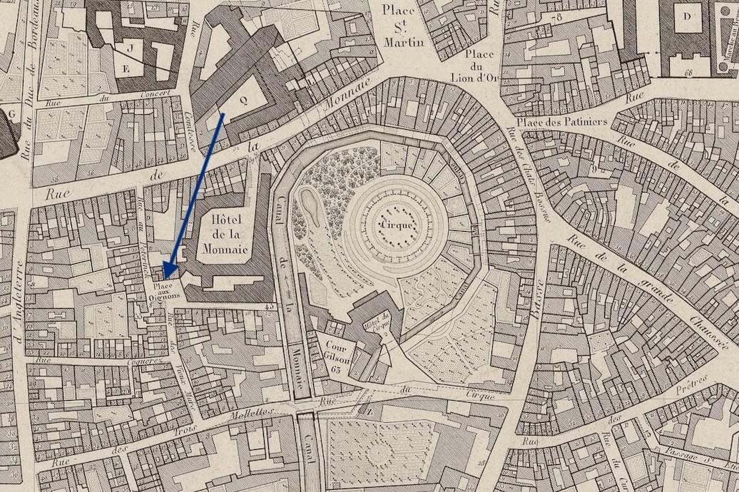 place aux oignons à lille sur un plan de 1820 place aux oignons à lille sur un plan de 1820