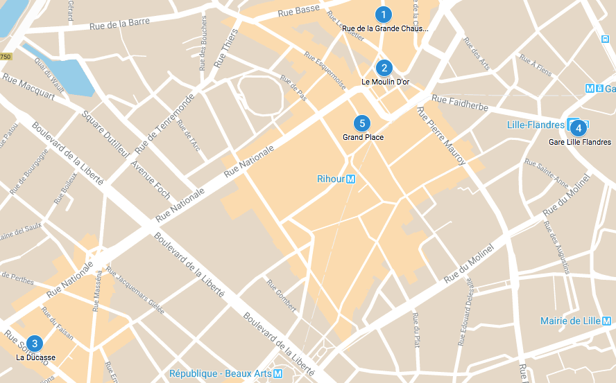 plan de la ville de Lille avec les lieux de tournage des scènes du film Bienvenue chez les Ch'tis plan de la ville de Lille avec les lieux de tournage des scènes du film Bienvenue chez les Ch'tis