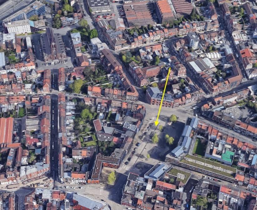 lille pierre degeyter hymne l'internationale vue aerienne de la place à son nom dans le quartier de fives lille pierre degeyter hymne l'internationale vue aerienne de la place à son nom dans le quartier de fives
