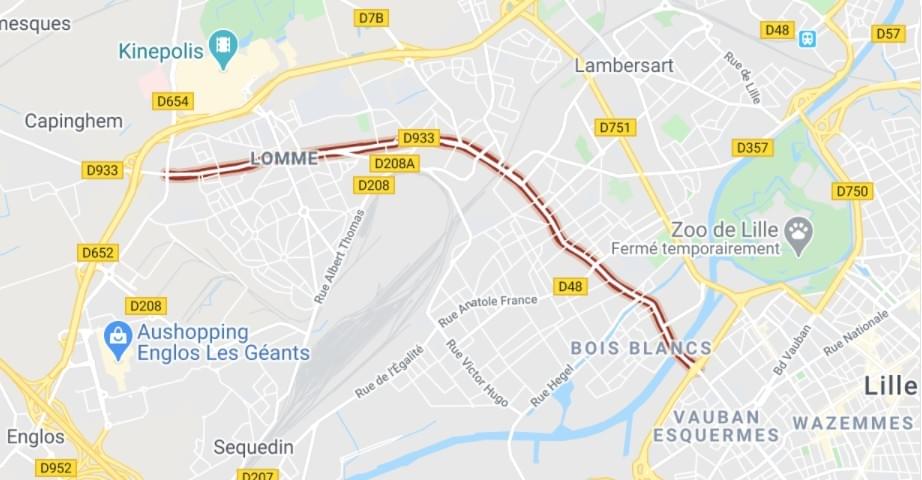 lille avenue de dunkerque : plus longue rue de Lille devant la rue solferino lille avenue de dunkerque : plus longue rue de Lille devant la rue solferino