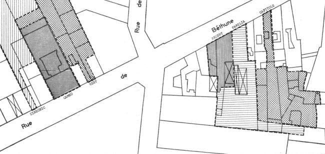 plan de rue de bethune et de ses cinémas dans les années 1960 Regent Familia Capitole Rexy Cameo Cinechic plan de rue de bethune et de ses cinémas dans les années 1960 Regent Familia Capitole Rexy Cameo Cinechic