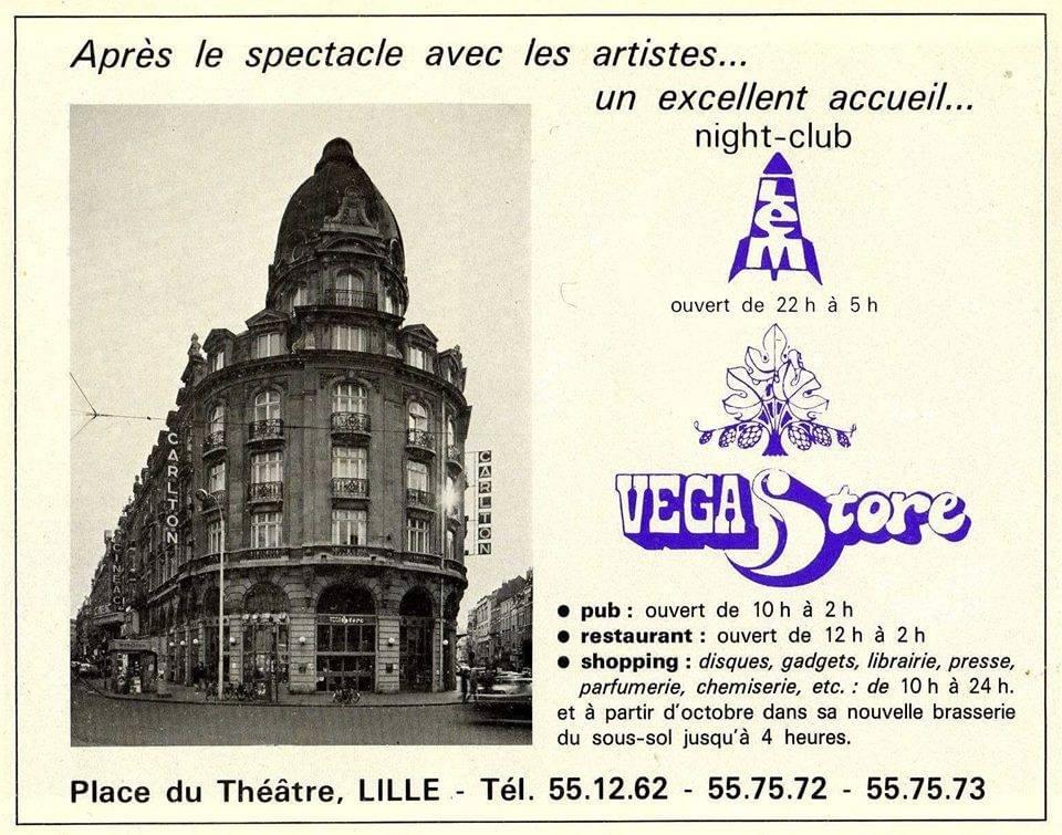 Lille Vegastore Vega store : publicité d'époque avec le logo du Lem et du Vega Store Lille Vegastore Vega store : publicité d'époque avec le logo du Lem et du Vega Store