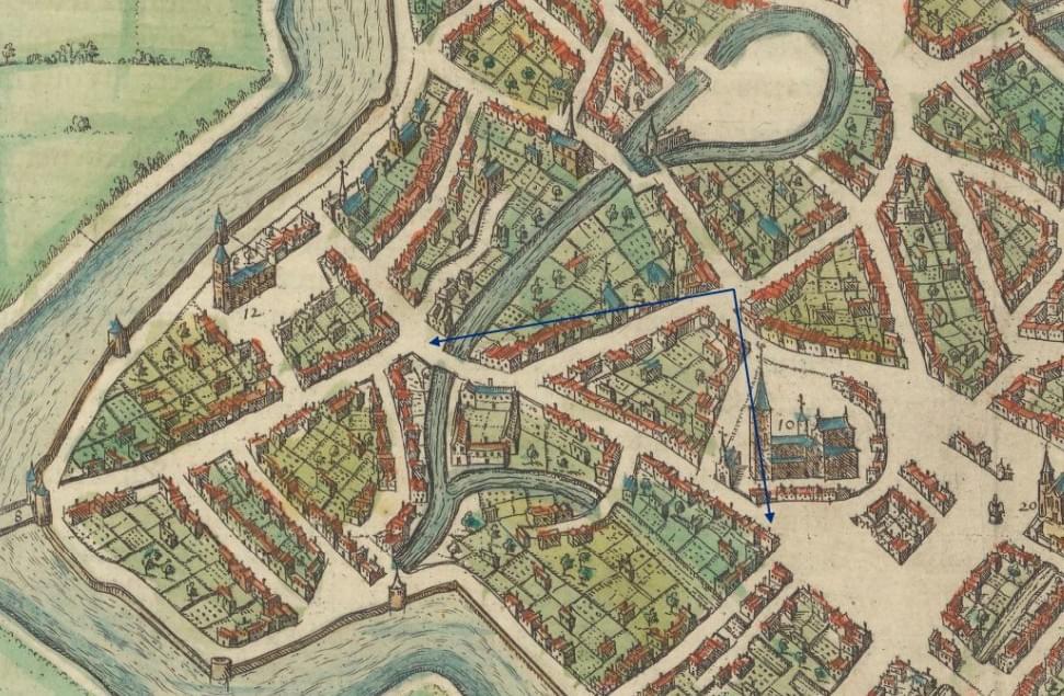 Lille rue esquermoise : plan du 16ème siècle Lille rue esquermoise : plan du 16ème siècle