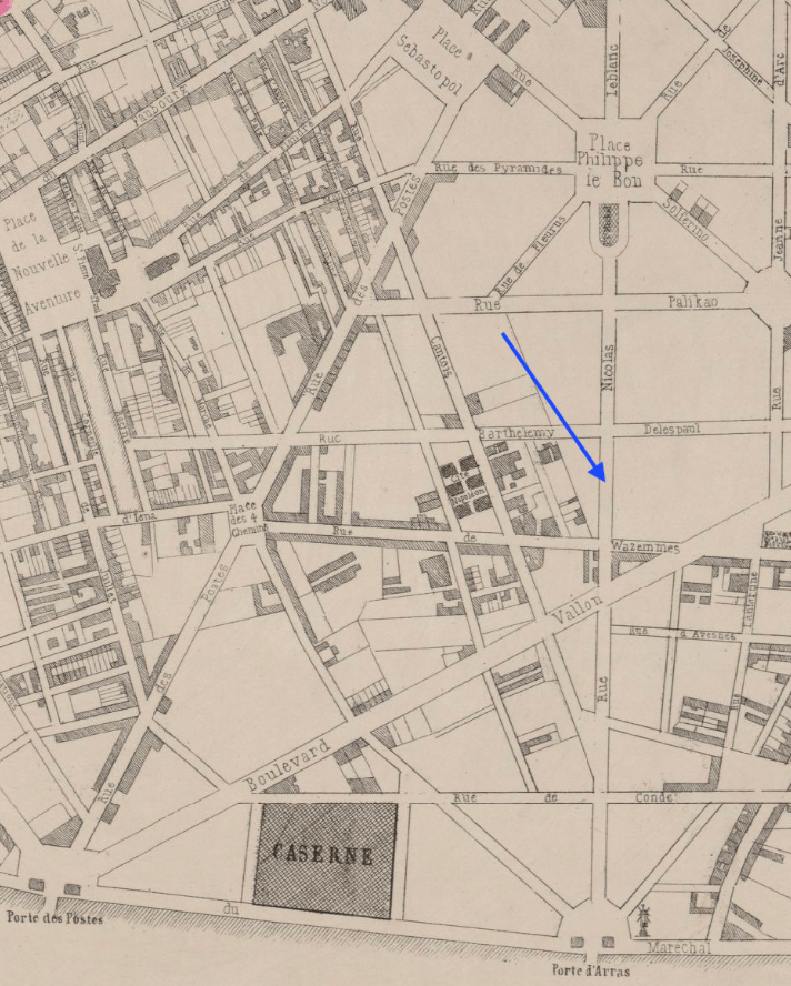 plan de 1871 : La rue d'Artois à Lille quand elle s'appelait encore rue nicolas leblanc plan de 1871 : La rue d'Artois à Lille quand elle s'appelait encore rue nicolas leblanc