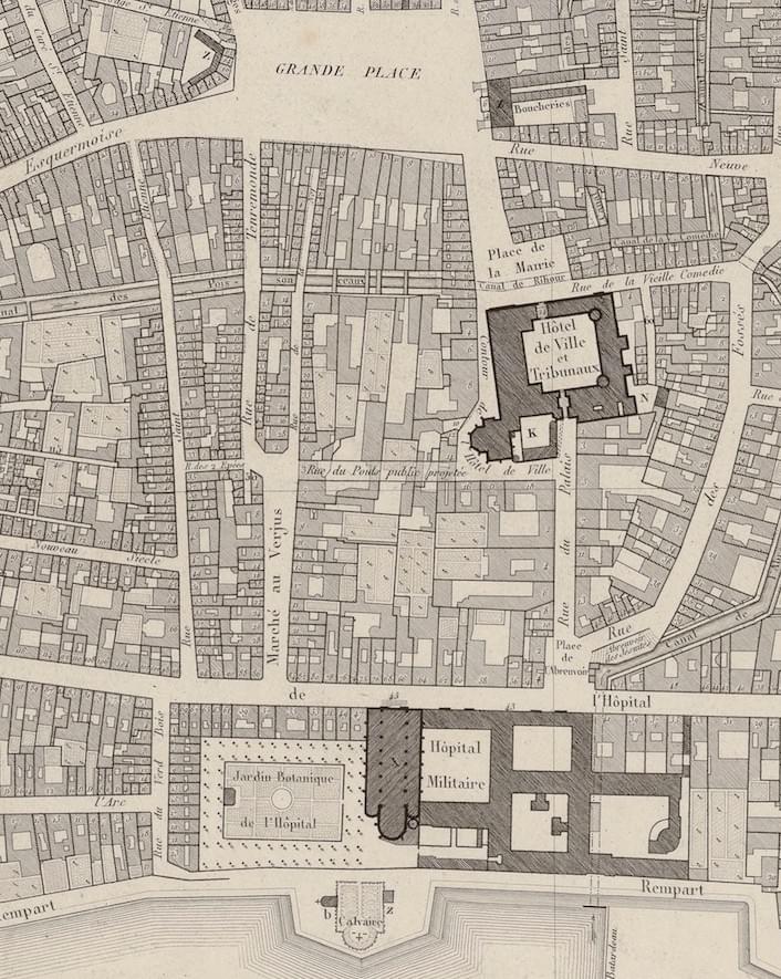 Lille rue nationale plan de 1820 Lille rue nationale plan de 1820