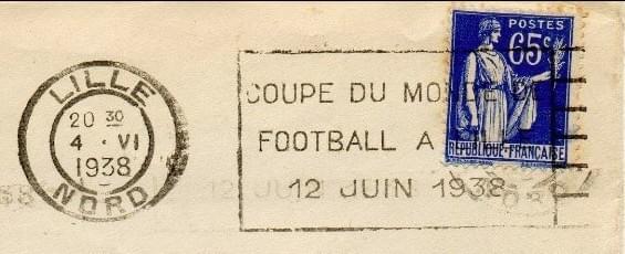 lille coupe du monde 1938 hongrie suisse cachet de la poste lille coupe du monde 1938 hongrie suisse cachet de la poste