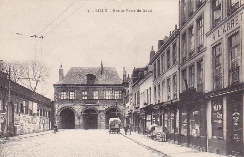 cpa carte postale ancienne de la porte de gand à lille côté intérieur ville cpa carte postale ancienne de la porte de gand à lille côté intérieur ville