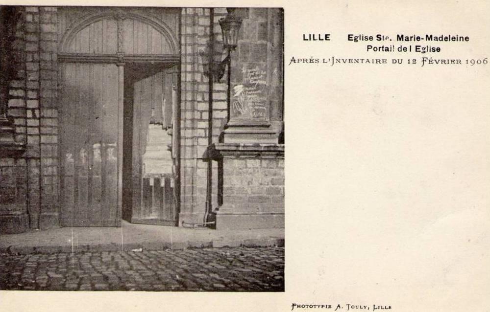 l'église Sainte Marie-Madeleine à Lille apres l'inventaire du 12 février 1906 l'église Sainte Marie-Madeleine à Lille apres l'inventaire du 12 février 1906