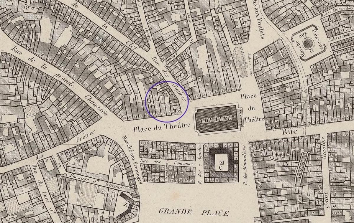 paln de 1820 du quartier du beffroi de la cci chambre de commerce et d'industrie de Lille paln de 1820 du quartier du beffroi de la cci chambre de commerce et d'industrie de Lille