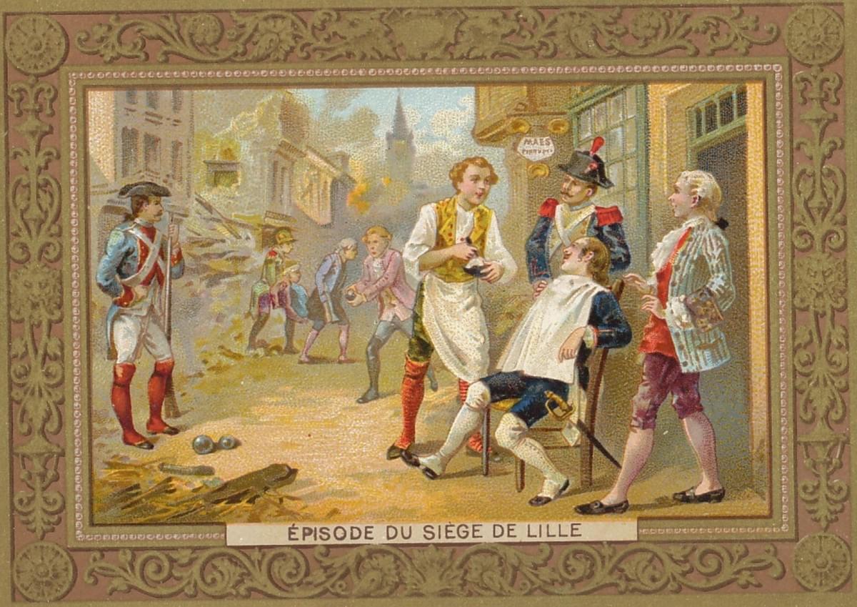 chromo du barbier maes pendant l'épisode du sige de lille de 1792 chromo du barbier maes pendant l'épisode du sige de lille de 1792