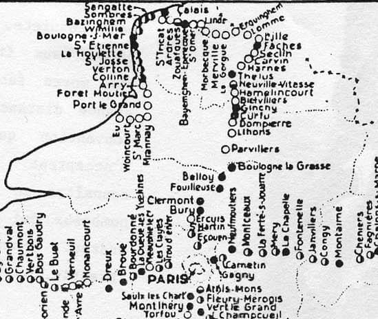 carte avec détail du parcours du telegraphe chappe paris lille carte avec détail du parcours du telegraphe chappe paris lille