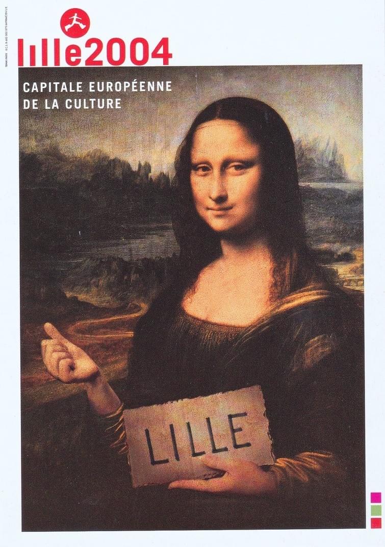 lille 2004 affiche de l'événement avec la joconde du louvres lille 2004 affiche de l'événement avec la joconde du louvres
