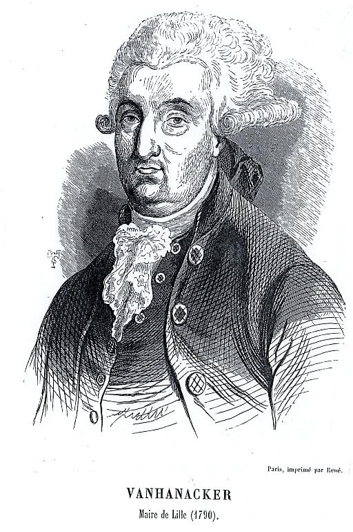 Portrait de Louis Bonaventure Vanhœnacker, premier maire de Lille élu en 1790. Portrait de Louis Bonaventure Vanhœnacker, premier maire de Lille élu en 1790.