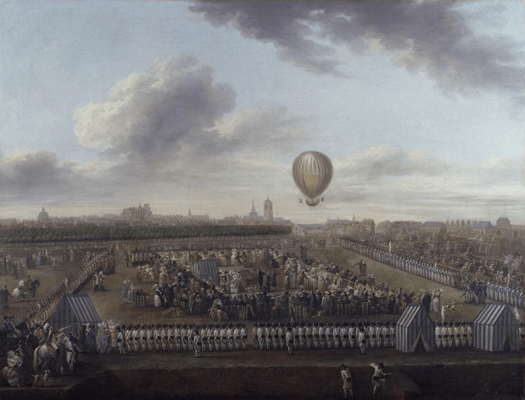 Louis Watteau - Lille - La 14ème expérience aérostatique de M. Blanchard accompagné du Chevalier Lepinard Louis Watteau - Lille - La 14ème expérience aérostatique de M. Blanchard accompagné du Chevalier Lepinard