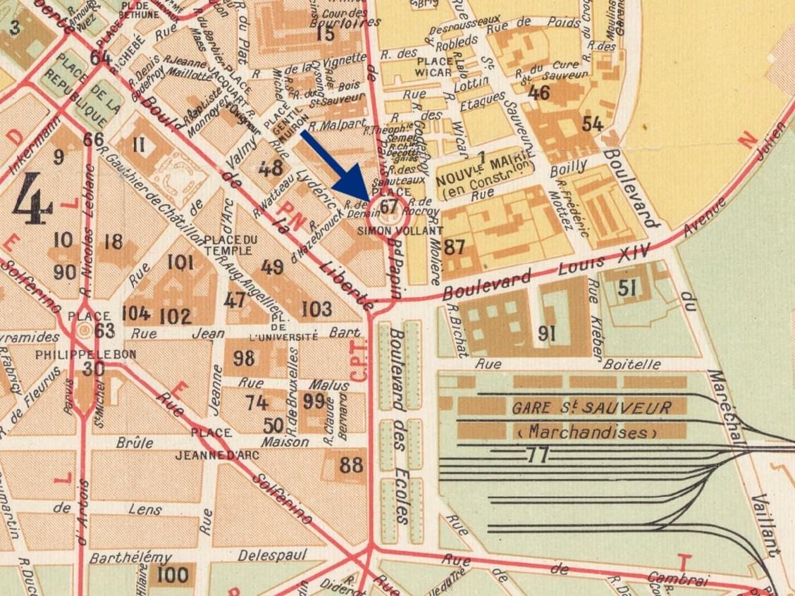 Lille porte de paris plan de 1930 Lille porte de paris plan de 1930