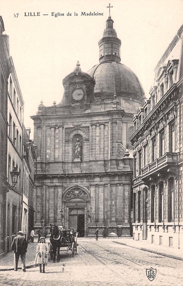 l'église Sainte Marie-Madeleine à Lille vue depuis la rue de thionville l'église Sainte Marie-Madeleine à Lille vue depuis la rue de thionville