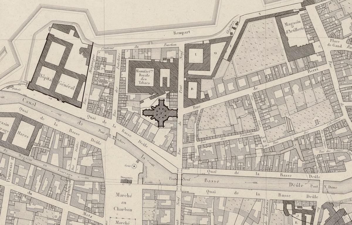 plan de 1820 de l'église Sainte Marie-Madeleine à Lille plan de 1820 de l'église Sainte Marie-Madeleine à Lille