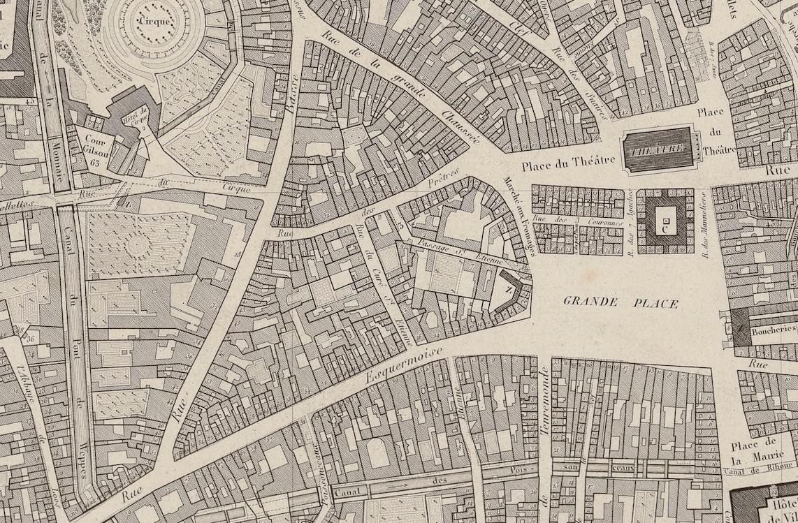 La rue Lepelletier à Lille sur un plan de 1820 La rue Lepelletier à Lille sur un plan de 1820