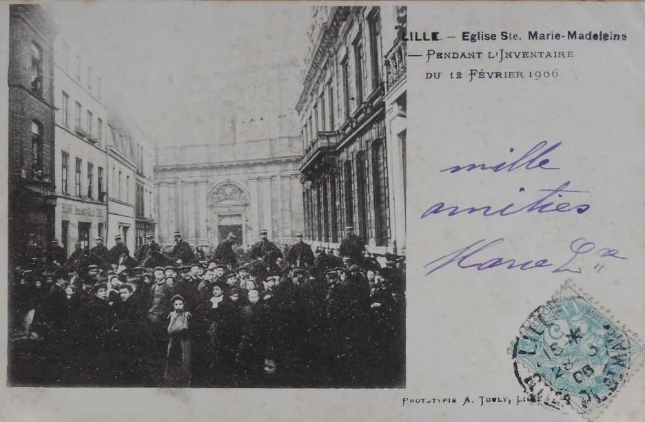 l'église Sainte Marie-Madeleine à Lille pendant l'inventaire du 12 février 1906 l'église Sainte Marie-Madeleine à Lille pendant l'inventaire du 12 février 1906