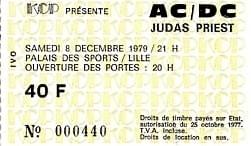 lille ticket billet concert AC/DC & Judas Priest, Palais des Sports de la Foire Commerciale, 8 décembre 1979 Espace Foire lille ticket billet concert AC/DC & Judas Priest, Palais des Sports de la Foire Commerciale, 8 décembre 1979 Espace Foire