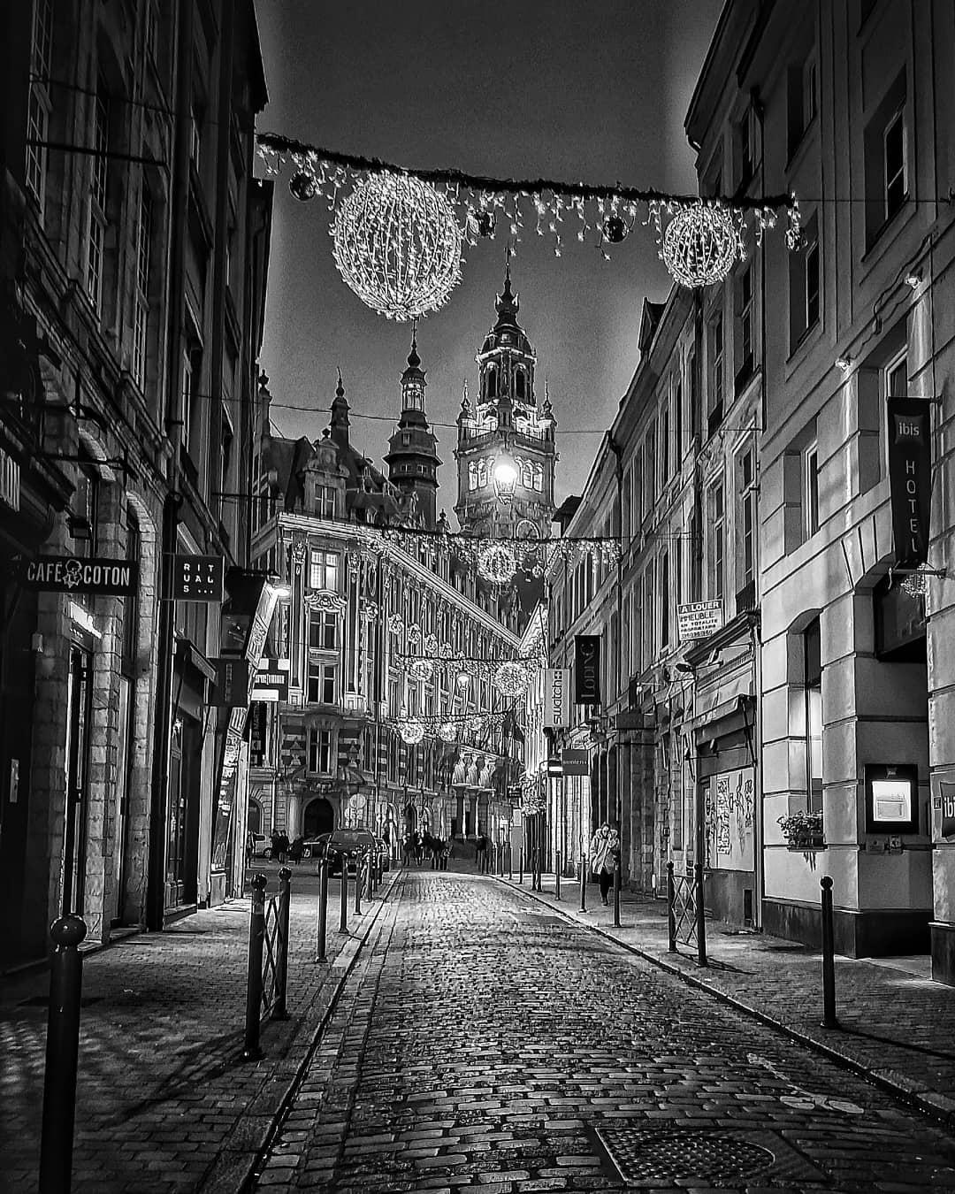mes pavés de la rue lepelletier à Lille avec vue sur le beffroi de la CCI mes pavés de la rue lepelletier à Lille avec vue sur le beffroi de la CCI