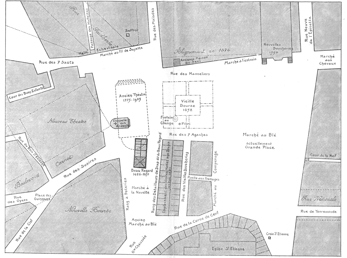 lille rue du petit paon plan avant construction de la vieille bourse lille rue du petit paon plan avant construction de la vieille bourse