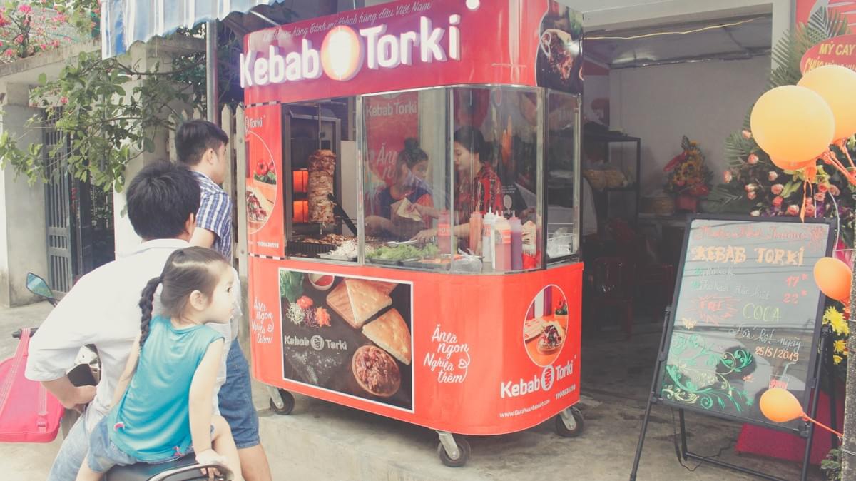 Mẫu xe đẩy bánh mì thương hiệu Kebab Torki Mẫu xe đẩy bánh mì thương hiệu Kebab Torki