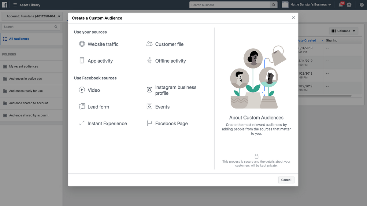 different types of custom audience creations in facebook ads manager different types of custom audience creations in facebook ads manager