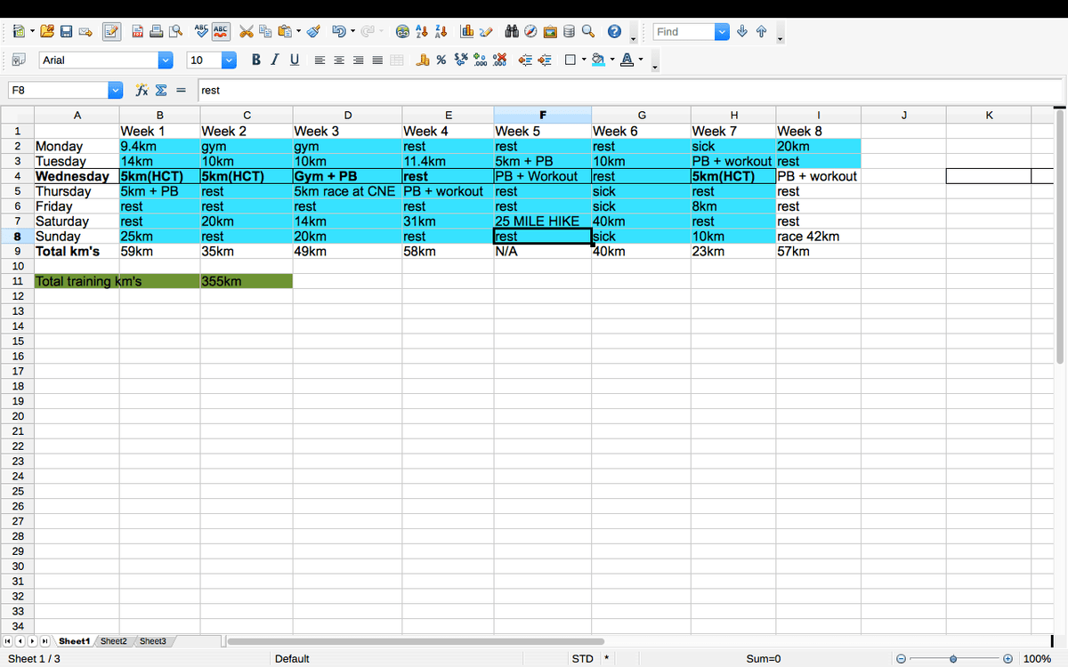 excel spreadsheet of marathon training plan excel spreadsheet of marathon training plan