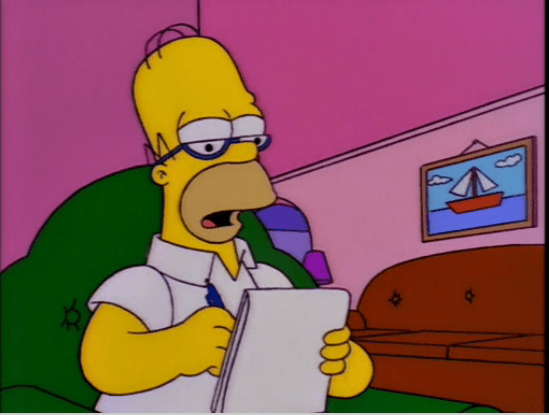 Homer wearing glasses Homer wearing glasses