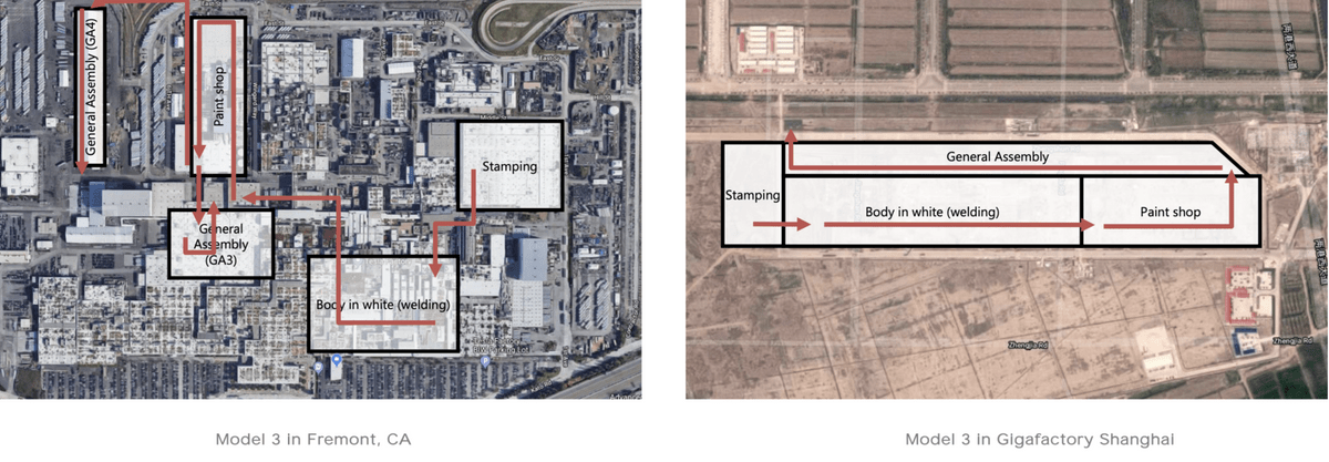 Telsa Model 3 factories Fremont Shanhai Telsa Model 3 factories Fremont Shanhai