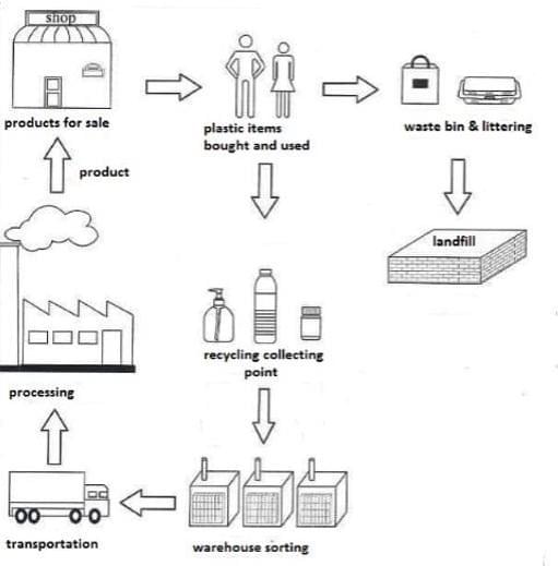 Phân tích & sửa bài essay dạng process về "recycling plastic items or trash into dust bins" IELTS WRITING TASK 1 Phân tích & sửa bài essay dạng process về "recycling plastic items or trash into dust bins" IELTS WRITING TASK 1