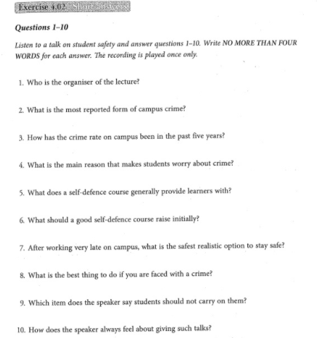Bài tập dạng Short Answer IELTS Listening Bài tập dạng Short Answer IELTS Listening