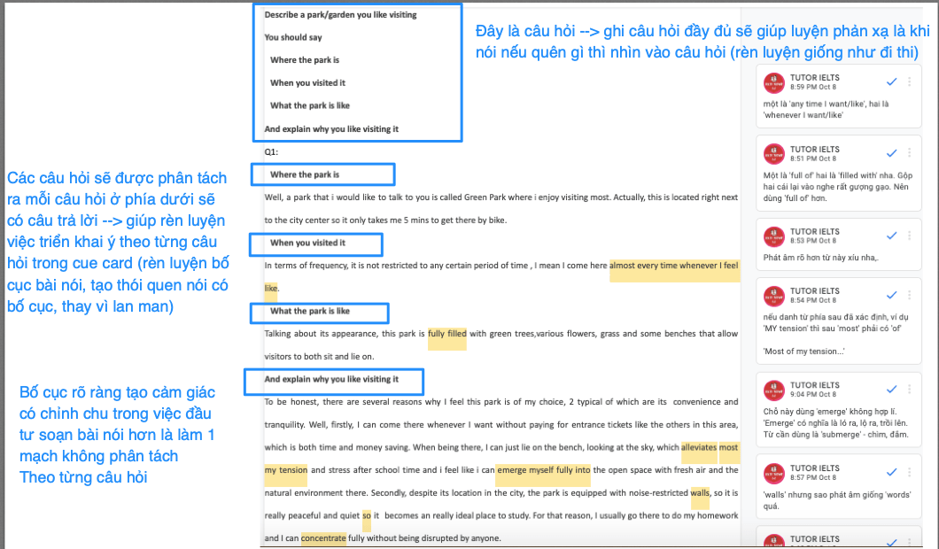 Vì sao cần phải tách câu hỏi theo từng cue card? Vì sao cần phải tách câu hỏi theo từng cue card?