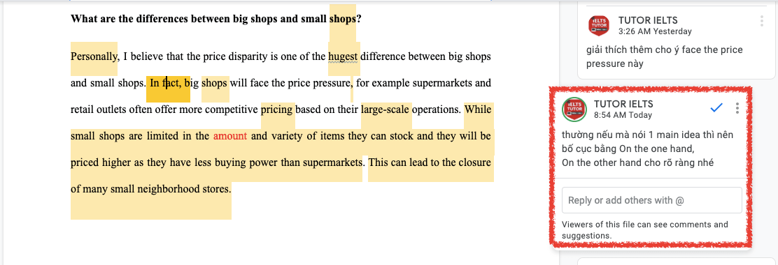 What are the differences between big shops and small shops? What are the differences between big shops and small shops?