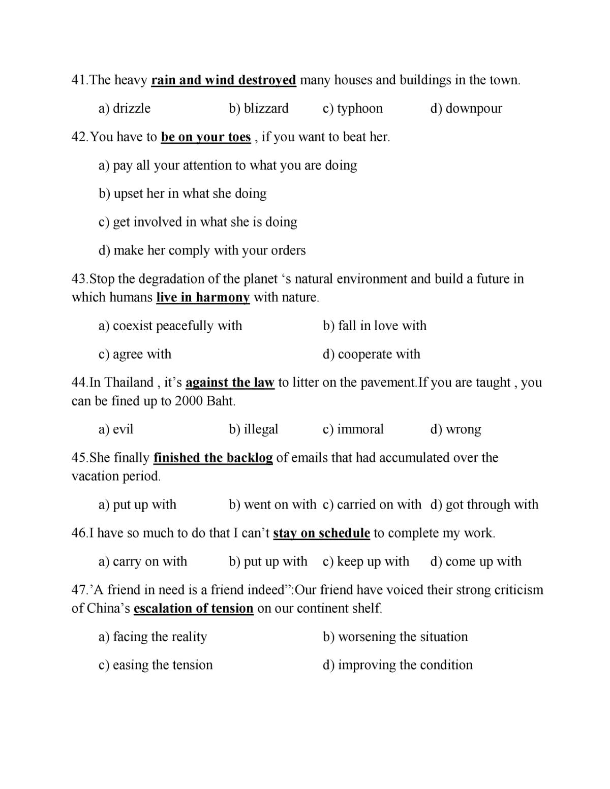 Bài tập từ đồng nghĩa idiom/noun phrase page 7 Bài tập từ đồng nghĩa idiom/noun phrase page 7