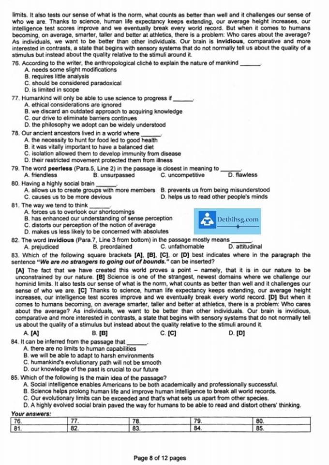 Đề thi chọn HSG quốc gia THPT môn Tiếng Anh Bộ GD&ĐT năm 2019-2020 Đề thi chọn HSG quốc gia THPT môn Tiếng Anh Bộ GD&ĐT năm 2019-2020
