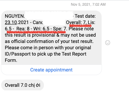 Bạn học sinh đi thi đạt 7.0 overall, wriitng 6.5 nhé Bạn học sinh đi thi đạt 7.0 overall, wriitng 6.5 nhé