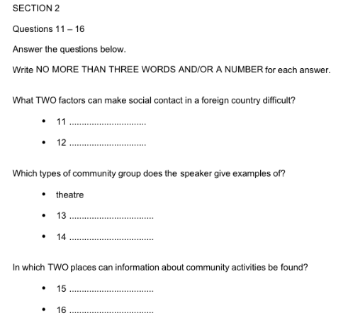Bài tập dạng Short Answer IELTS Listening Bài tập dạng Short Answer IELTS Listening