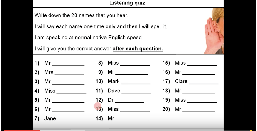 Bài tập chuyên đề Spelling IELTS Listening Bài tập chuyên đề Spelling IELTS Listening