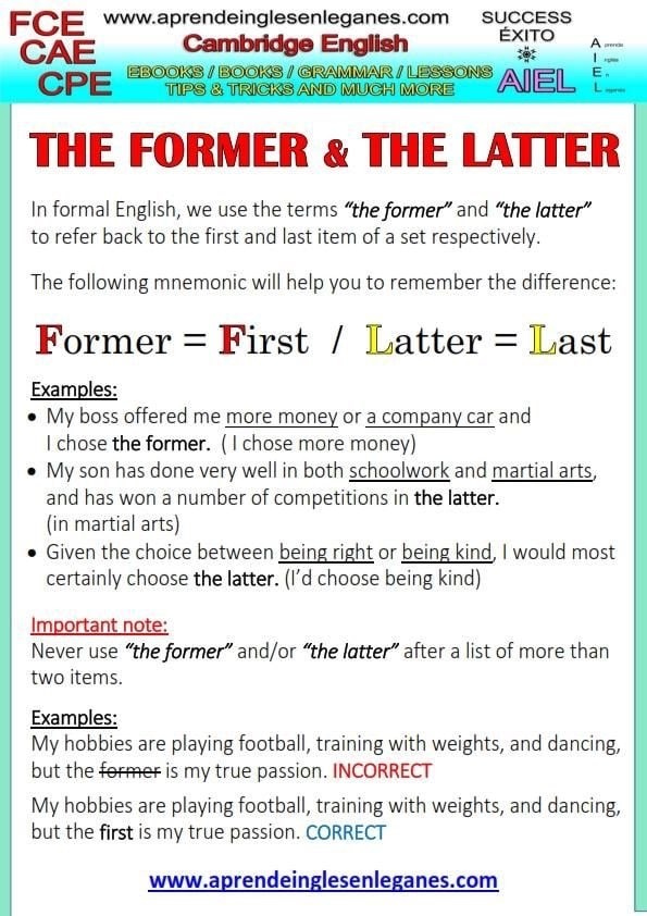 Cách dùng THE FORMER - THE LATTER trong IELTS Writing Task 1 Cách dùng THE FORMER - THE LATTER trong IELTS Writing Task 1