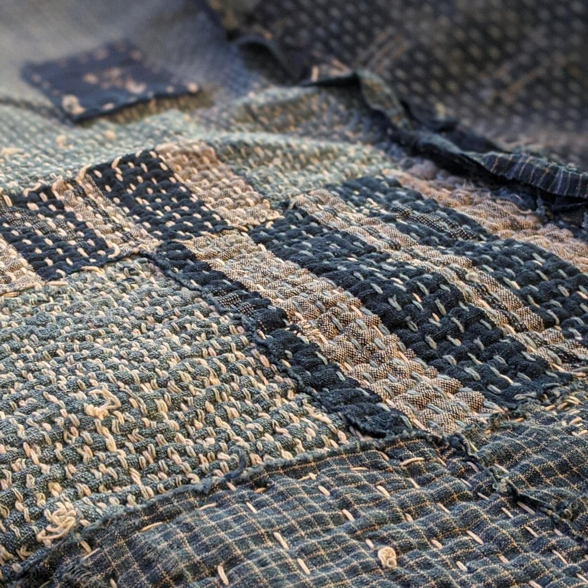 A sample of Boro with Layers of Sashiko Stitching - An ultimate result of Mottainai A sample of Boro with Layers of Sashiko Stitching - An ultimate result of Mottainai