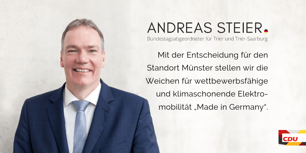 Andreas Steier Statement Batteriezellenforschung Standort Münster Andreas Steier Statement Batteriezellenforschung Standort Münster