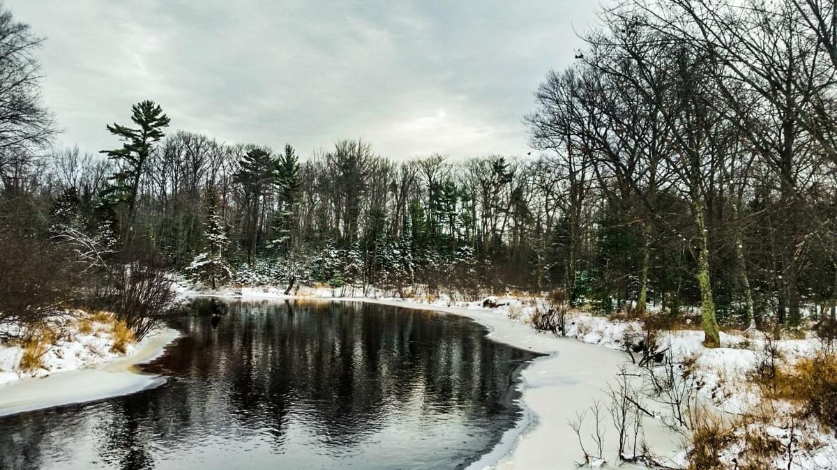 upper peninsula steelhead river in winter upper peninsula steelhead river in winter