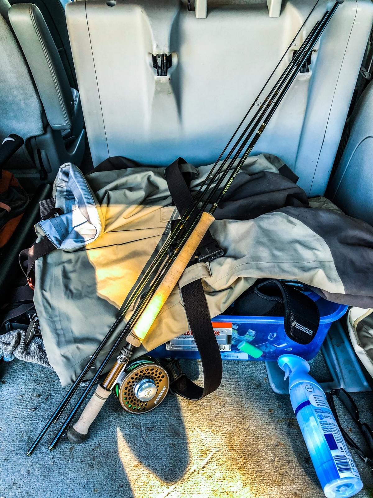 Sage trout spey rod all loaded up for a big trip Sage trout spey rod all loaded up for a big trip