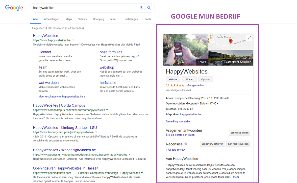 Google Mijn Bedrijf - HappyWebsites Google Mijn Bedrijf - HappyWebsites