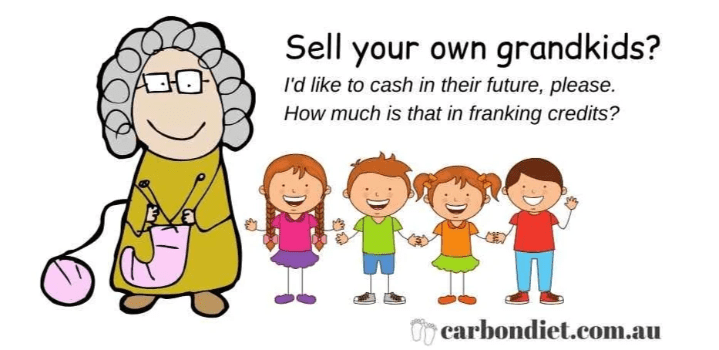 Cartoon of a grandmother selling her grandchildren Cartoon of a grandmother selling her grandchildren